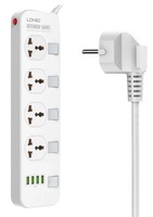 Удлинитель / Сетевой фильтр LDNIO SC4408 Defender Series 2500W 4 розетки, 4 USB, 2м