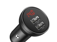 Автомобильное зарядное устройство Baseus Digital Display Dual USB 4.8A Car Charger 24W (VCBXA)