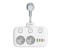 Сетевой фильтр LDNIO SE2435 Extension Lead with USB - 2 розетки, 2 USB, 1PD, QC3.0, EU