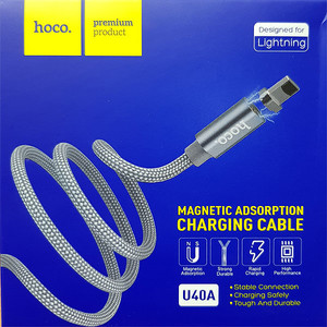 Магнитный кабель HOCO Cable USB to Lightning «U40A Magnetic» charging data sync, 1м